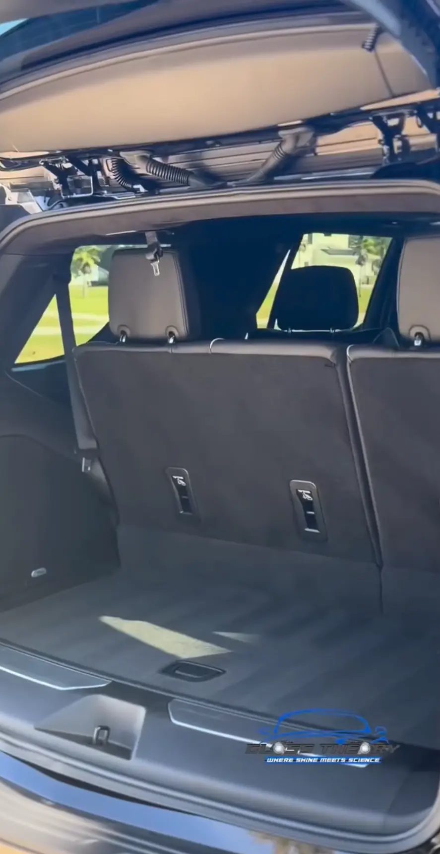 SUV cargo area vacuumed and wiped down