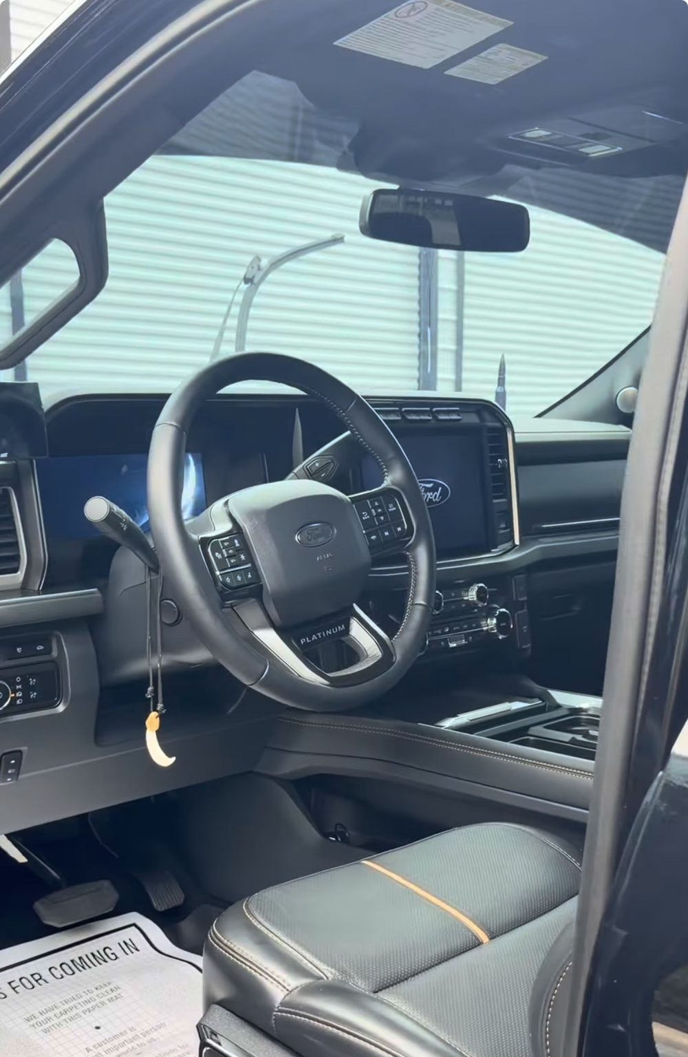 Ford truck cabin after interior detailing